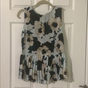 Pleated peplum blouse